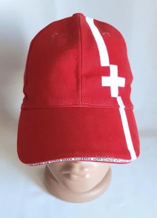 Кепка бейсболка credit suisse красная на застежке one size