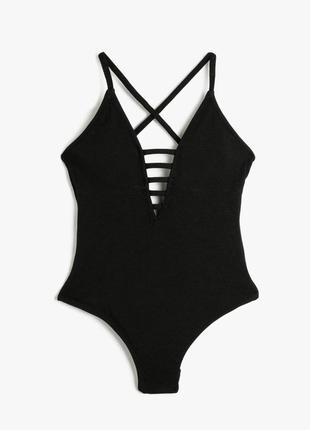 Чорний літній купальник суцільний koton