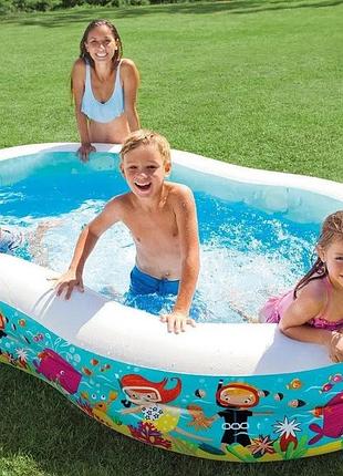 Intex 56490, надувний дитячий басейн морські зірки 262x160x46см