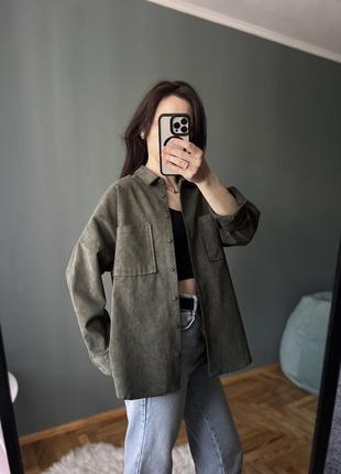 Зелена цупка верхня рубашка zara2 фото