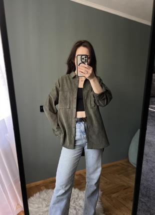Зелена цупка верхня рубашка zara3 фото