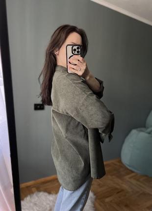Зелена цупка верхня рубашка zara6 фото