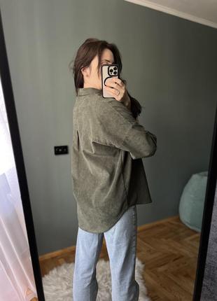 Зелена цупка верхня рубашка zara5 фото