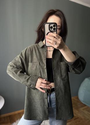 Зелена цупка верхня рубашка zara