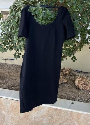 Н&amp;м платье стрейч черная коттоновая