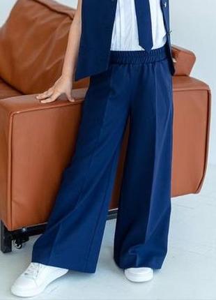 Штани дитячі, шкільні, для дівчинки, темно-сині