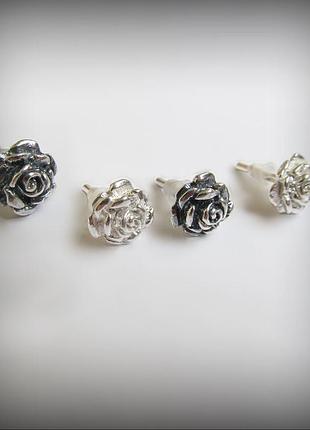 8003 сережки-цвяшки шипшина срібло 925 проби