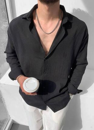 Легкая мужская оверсайз рубашка