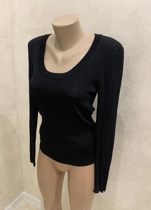 Эластичная кофта zara черная базовая свитер джемпер