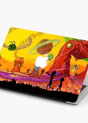 Чехол пластиковый для apple macbook pro / air рик и морти (rick and morty) макбук про case hard cover матово-білий