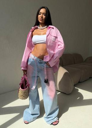 Рубашка в стиле chanel белая розовая5 фото