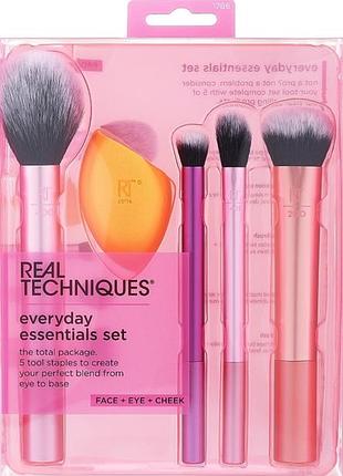 Набір пензлів для макіяжу real techniques (real techniques) everyday essentials (5 шт.)