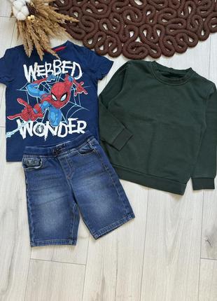 Комплект, лот речей на хлопчика  6-7 років [122 см], світшот, футболка та шорти