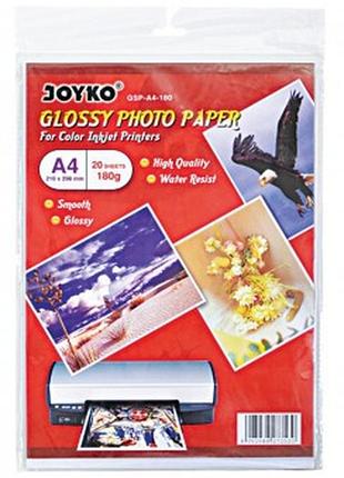 Фотобумага глянцевая а4 20 листов 180g "joyko" gsp-a4-180 knz