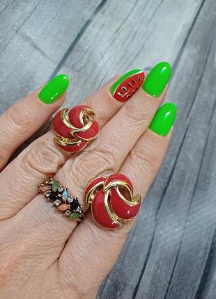 Сережки вінтад сплав емалі