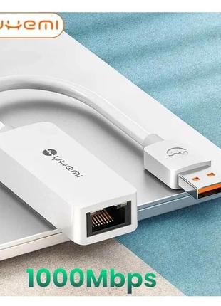 Адаптер yhemi usb - rj45 gigabit ethernet adapter сетевой мережевий