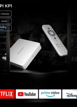 Tv box kickpi kp1 2/32gb amlogic s905y4 android tv 11 netflix smart tv2 фото