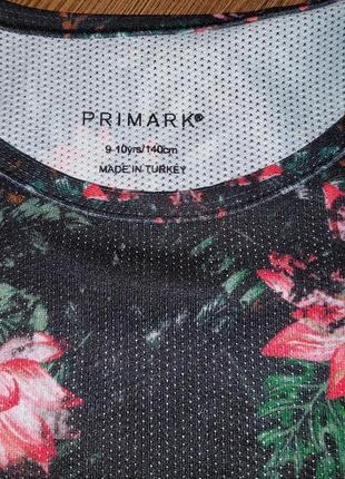 Эпатажная детская майка в принт тропических цветов primark ibiza made in turkey, 9-10 лет5 фото