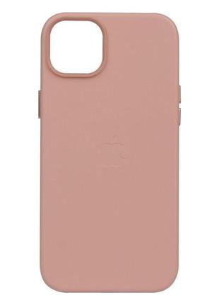Чехол leather case для apple iphone 14 sand pink