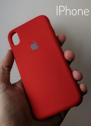 Красный чехол-накладка силикон кейс для iphone xr #