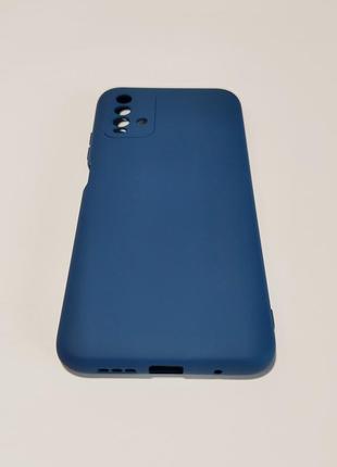 Силиконовый чехол микрофибра для xiaomi redmi 9t синий