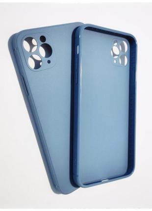Тонкий матовый чехол бампер для айфон iphone 11 pro max синий
