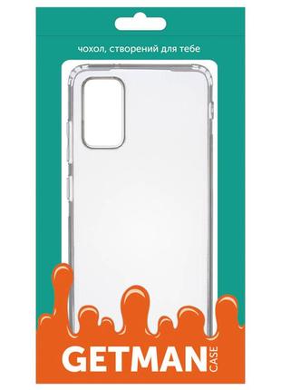 Прозрачный силиконовый чехол с заглушками getman для samsung s20 plus / самсунг с20 плюс