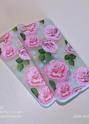 Чохол з 3d малюнком flowers case для iphone 7 8 plus.