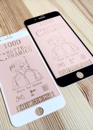 Гибкое защитное матовое стекло (full glue) для айфон iphone 7 plus / 8 plus