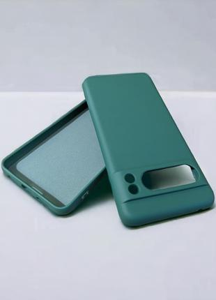 Google pixel 8 pro чехол силиконовый микрофибра green