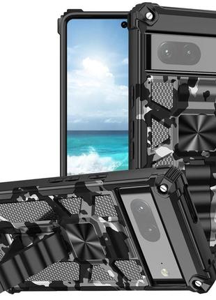 Google pixel 7 противоударный чехол camouflage armor камуфляж армия grey