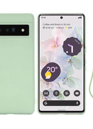 Чехол силиконовый google pixel 7 pro микрофибра liquide silicone case mint