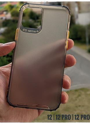 Айфон iphone 12 pro max противоударный силиконовый чехол airbag color tpu серый