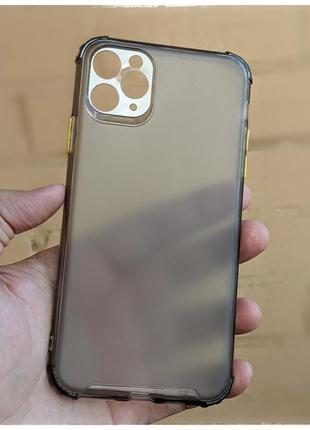 Iphone 11 pro max противоударный силиконовый чехол airbag color tpu серый