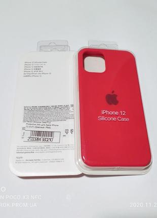 Чехол силикон кейс красный для айфон iphone 12 mini топ качество