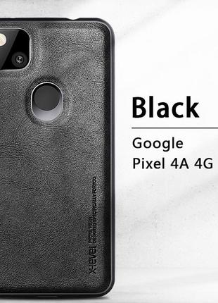 Google pixel 4a ( 4g ) защитный чехол x-level leather back cover black