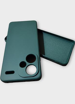 Xiaomi redmi note 13 pro plus силиконовый чехол микрофибра зеленый