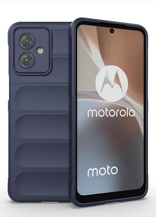 Противоударный силиконовый чехол для motorola g54 navy blue микрофибра