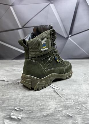 Женские берцы тактические хаки с гербом, с флагом для всу 36-37-38 размера,военные ботинки олива весна-осень5 фото