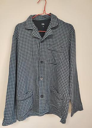 Рубашка кофта пижама мужская синяя клетка c&amp;a man, размер s m