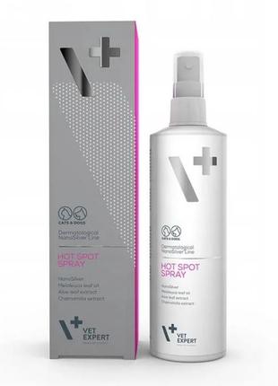 Vetexpert nanosilver hot spot spray спрей для лікування дерматиту у собак та котів, 100 мл