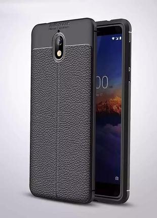 Кожаный противоударный чехол бампер для nokia 3.1