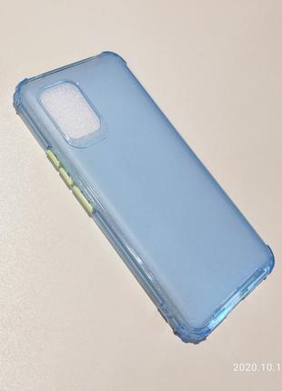 Силиконовый противоударный чехол airbagcolor голубой для xiaomi mi10 lite