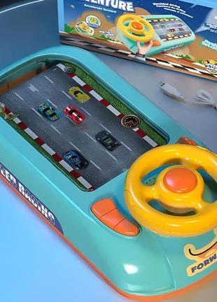 Детский музыкальный электронный симулятор вождения car racing adventure