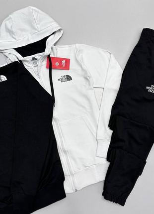 Спортивный костюм унисекс the north face черный, белый3 фото