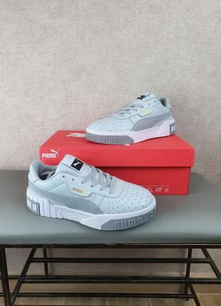 Женские кросы серо-белые puma cali grey white для улицы. серые кроссовки репл. пума кали повседневные для8 фото