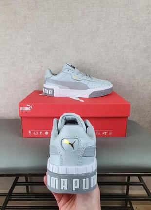 Женские кросы серо-белые puma cali grey white для улицы. серые кроссовки репл. пума кали повседневные для7 фото