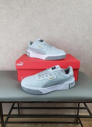 Женские кросы серо-белые puma cali grey white для улицы. серые кроссовки репл. пума кали повседневные для6 фото