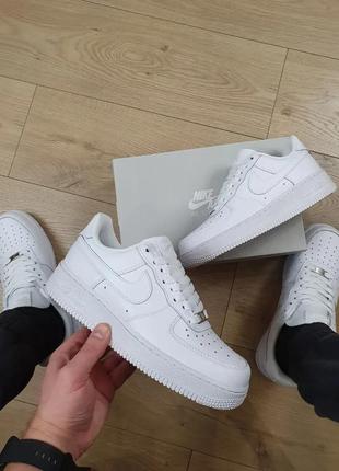 Кроссовки репл. мужские nike air force 1 07 all white. кроссы найк аир форс 1 классик белые весна осень для