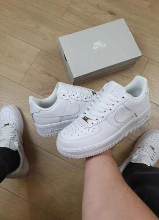 Кроссовки репл. мужские nike air force 1 07 all white. кроссы найк аир форс 1 классик белые весна осень для8 фото